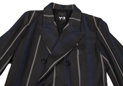 Y-3 07AW Striped Jersey Double Jacket Gray Size S/P