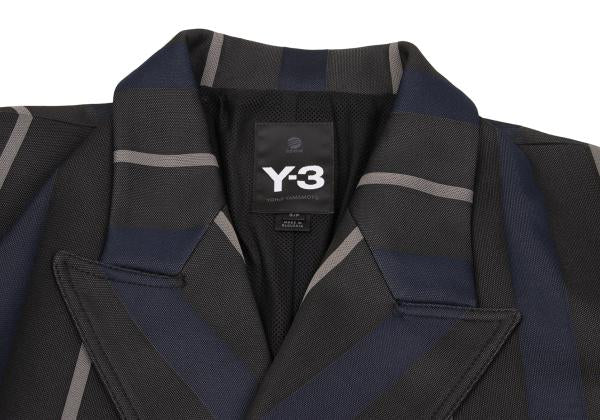 Y-3 07AW Striped Jersey Double Jacket Gray Size S/P