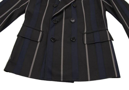 Y-3 07AW Striped Jersey Double Jacket Gray Size S/P