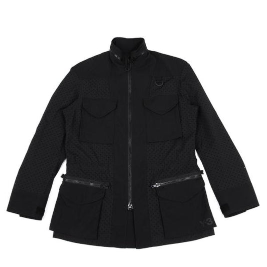 Y-3 19SS Black Perforated Panel Zip Jacket Size M