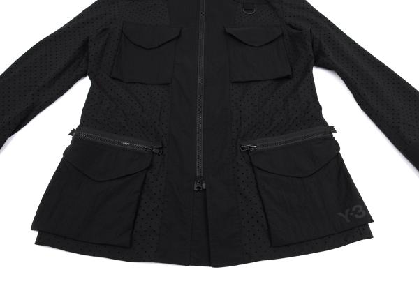 Y-3 19SS Black Perforated Panel Zip Jacket Size M