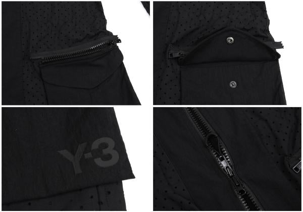 Y-3 19SS Black Perforated Panel Zip Jacket Size M