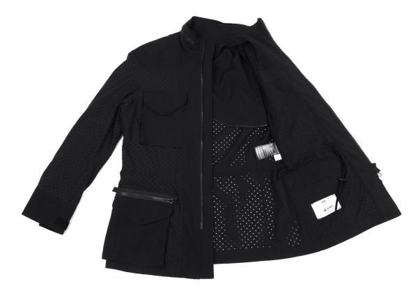 Y-3 19SS Black Perforated Panel Zip Jacket Size M