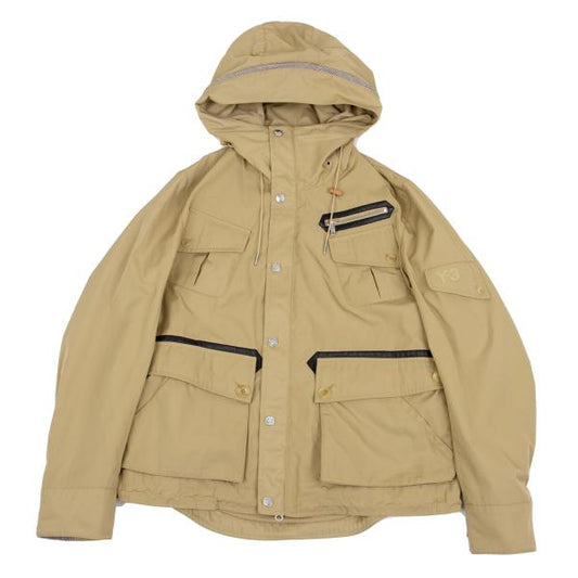 Y-3 11AW Leather-Accent Pocket Jacket Beige Size XS/TP
