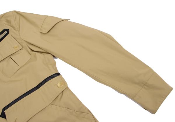 Y-3 11AW Leather-Accent Pocket Jacket Beige Size XS/TP