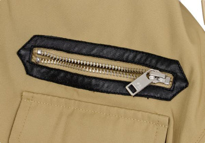 Y-3 11AW Leather-Accent Pocket Jacket Beige Size XS/TP