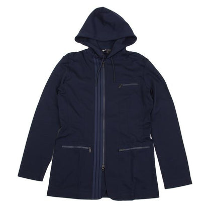 Y-3 Stretch Rayon Nylon 2-Way Zip Hoodie Navy Size S/P