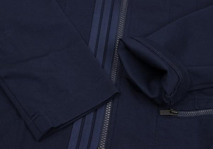 Y-3 Stretch Rayon Nylon 2-Way Zip Hoodie Navy Size S/P