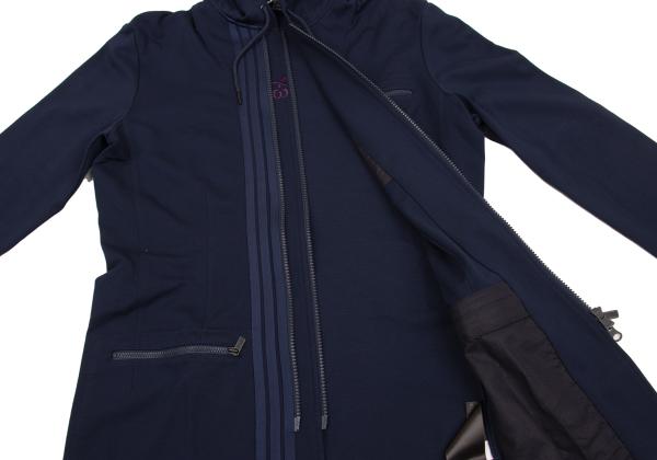 Y-3 Stretch Rayon Nylon 2-Way Zip Hoodie Navy Size S/P