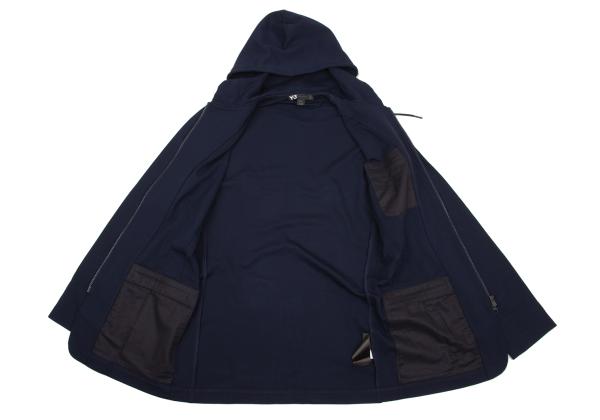 Y-3 Stretch Rayon Nylon 2-Way Zip Hoodie Navy Size S/P
