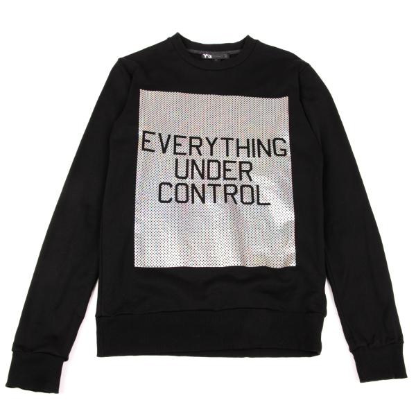 Y-3 Square Dot Logo Foil Print Sweatshirt Black Size M