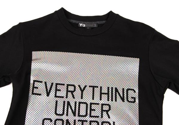 Y-3 Square Dot Logo Foil Print Sweatshirt Black Size M