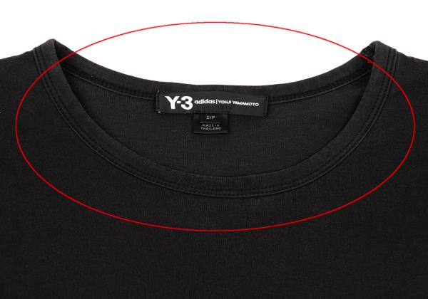 Y-3 Cotton 3-Stripe Long Sleeve T-Shirt Black Size S