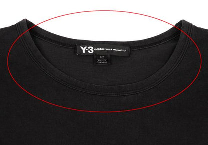 Y-3 Cotton 3-Stripe Long Sleeve T-Shirt Black Size S