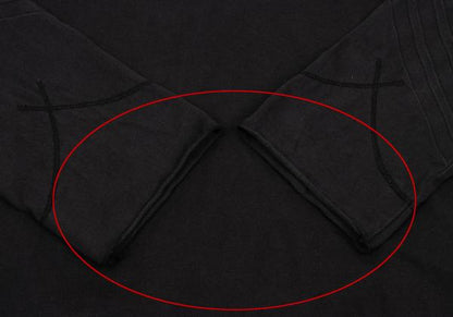 Y-3 Cotton 3-Stripe Long Sleeve T-Shirt Black Size S