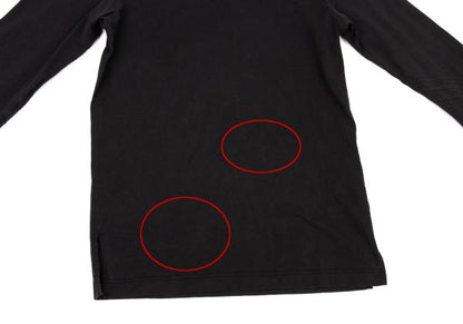 Y-3 Cotton 3-Stripe Long Sleeve T-Shirt Black Size S