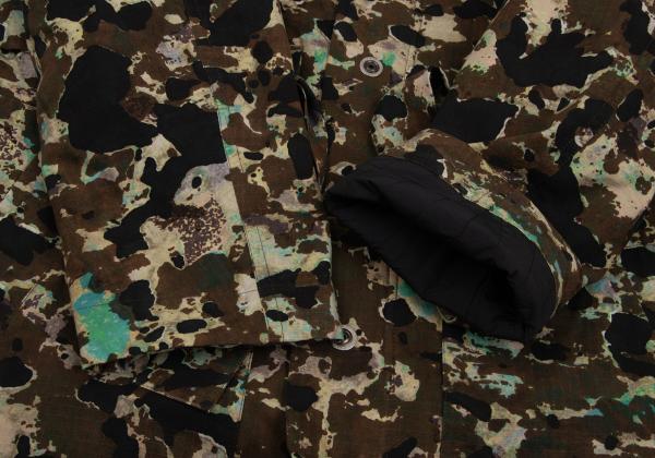 CRAIG GREEN Camo Snap Hooded Coat Black Size L