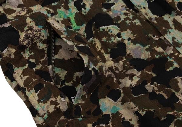 CRAIG GREEN Camo Snap Hooded Coat Black Size L