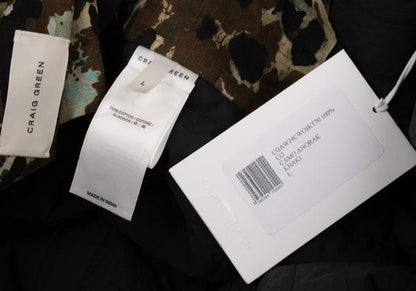 CRAIG GREEN Camo Snap Hooded Coat Black Size L