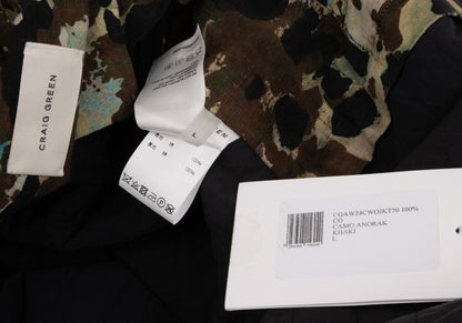 CRAIG GREEN Camo Snap Hooded Coat Black Size L