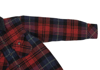 45rpm Wool Cotton Check Quilted CPO Shirt Jacket Red Size 2