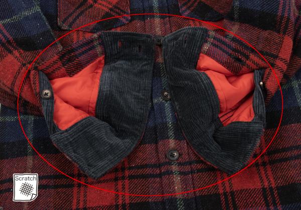 45rpm Wool Cotton Check Quilted CPO Shirt Jacket Red Size 2