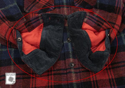 45rpm Wool Cotton Check Quilted CPO Shirt Jacket Red Size 2