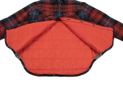 45rpm Wool Cotton Check Quilted CPO Shirt Jacket Red Size 2