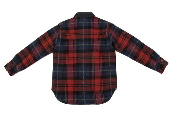 45rpm Wool Cotton Check Quilted CPO Shirt Jacket Red Size 2