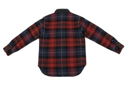45rpm Wool Cotton Check Quilted CPO Shirt Jacket Red Size 2