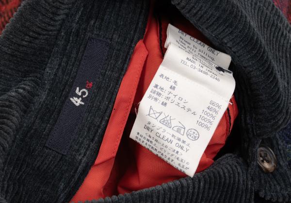 45rpm Wool Cotton Check Quilted CPO Shirt Jacket Red Size 2