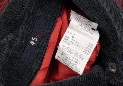 45rpm Wool Cotton Check Quilted CPO Shirt Jacket Red Size 2