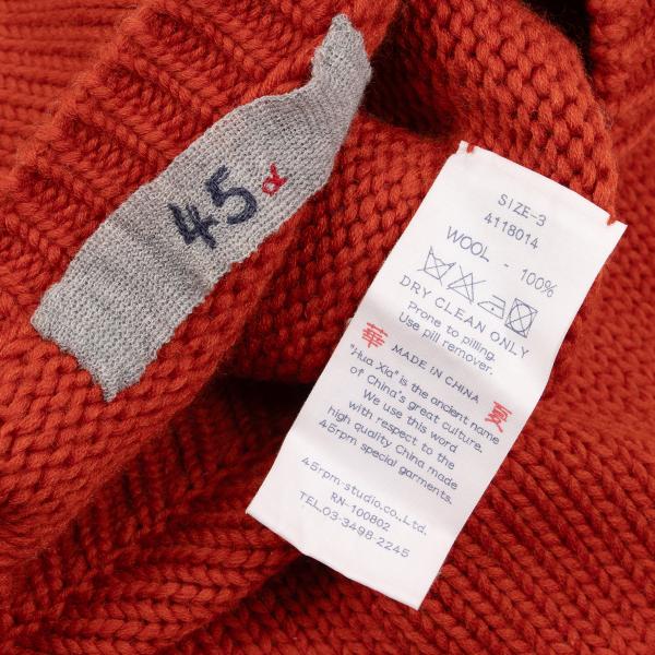 45rpm Wool V-Neck Low Gauge Knit Sweater Red Size 3