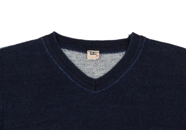 45rpm Indigo Dyed Cotton V-Neck Sweat Vest Blue Size 5