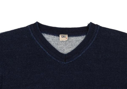 45rpm Indigo Dyed Cotton V-Neck Sweat Vest Blue Size 5
