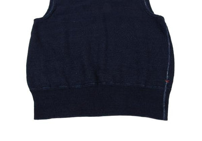 45rpm Indigo Dyed Cotton V-Neck Sweat Vest Blue Size 5