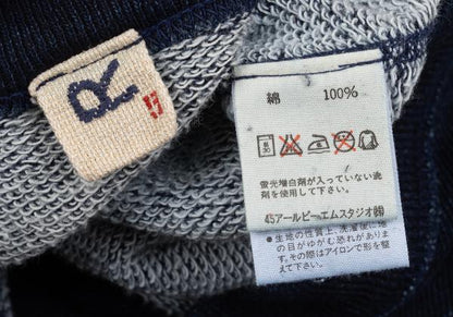 45rpm Indigo Dyed Cotton V-Neck Sweat Vest Blue Size 5