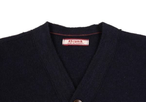 45rpm Wool Patch Pocket Knit Cardigan Navy Size 3