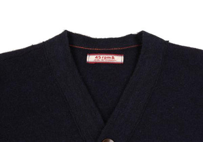 45rpm Wool Patch Pocket Knit Cardigan Navy Size 3