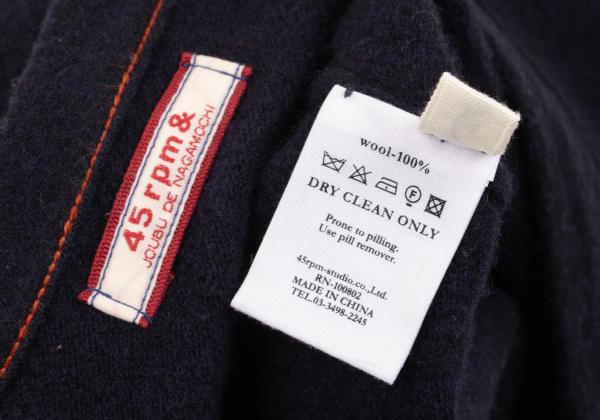 45rpm Wool Patch Pocket Knit Cardigan Navy Size 3