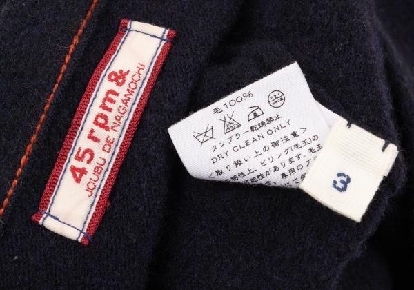 45rpm Wool Patch Pocket Knit Cardigan Navy Size 3