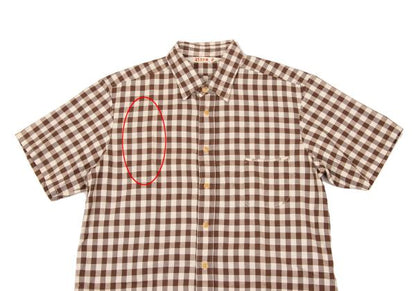 45rpm& Cotton Check T-Shirt Brown Beige Size 3