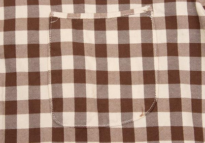 45rpm& Cotton Check T-Shirt Brown Beige Size 3