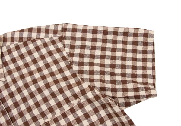 45rpm& Cotton Check T-Shirt Brown Beige Size 3