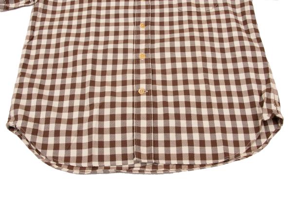45rpm& Cotton Check T-Shirt Brown Beige Size 3