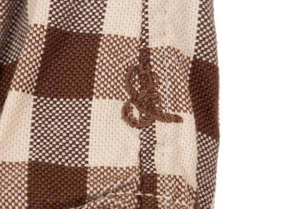 45rpm& Cotton Check T-Shirt Brown Beige Size 3