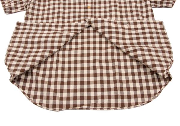 45rpm& Cotton Check T-Shirt Brown Beige Size 3
