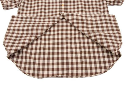 45rpm& Cotton Check T-Shirt Brown Beige Size 3