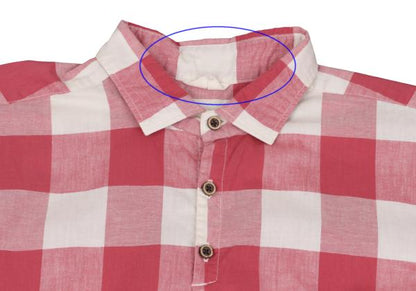 45rpm& Cotton Check Half Button T-Shirt Pink Size 3