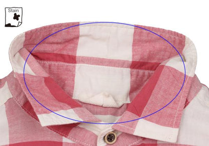 45rpm& Cotton Check Half Button T-Shirt Pink Size 3